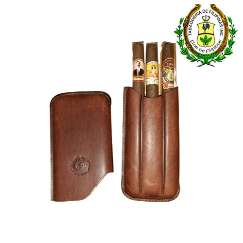 Inc's Leather Case fit for Corona Sized Cigar (Brown Soft Case)