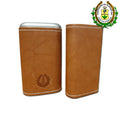 Estuche de cuero para puros de tamaño Robusto (estuche rígido marrón claro)