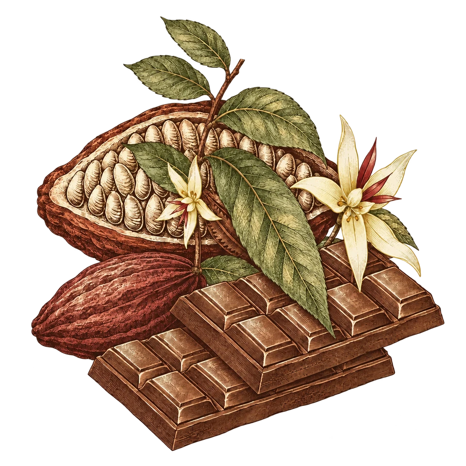 Chocolate Truffle engraved flavor illustration