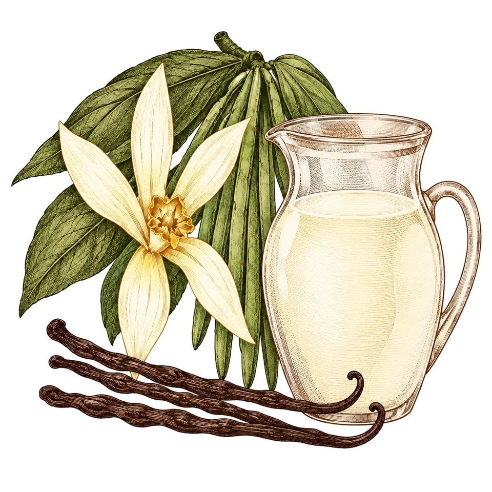 Vanilla Creme engraved flavor illustration